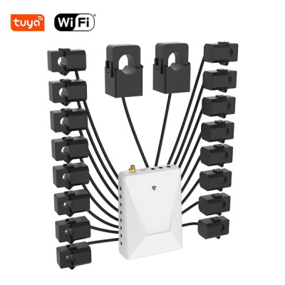 WIFI Multi-Circuit Energy Meter, support Split-phase for US,with 2*200A Main CT+16*50A sub CT Clamp