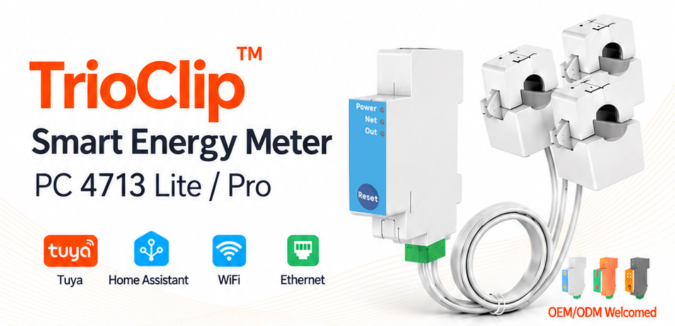 PC4713 3-phase WiFi energy monitor with Ethernet connectivity for smart energy monitoring