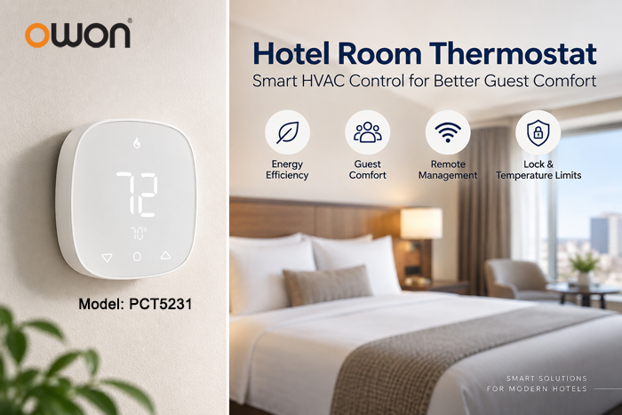 Smart Hotel Thermostat for Guest Room HVAC Management